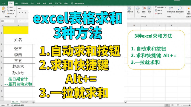 表格excel怎么自动求和（excel求和excel自动求和表格求和怎么操作）