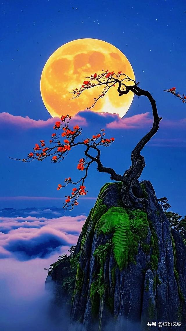 当月光吻醒云海，群山便成了仙境的注脚