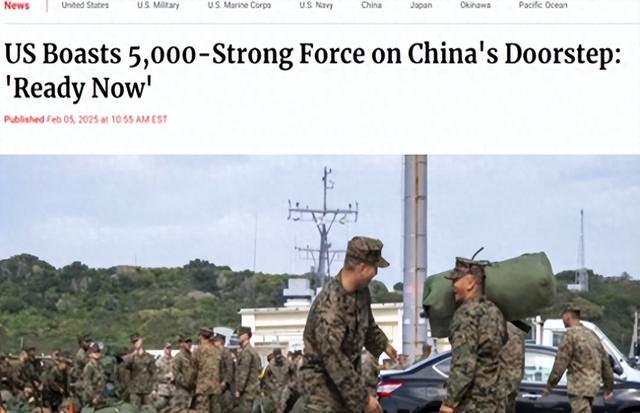 美媒：在中国家门口5000名美军随时待命。美防长：我们不想开打！