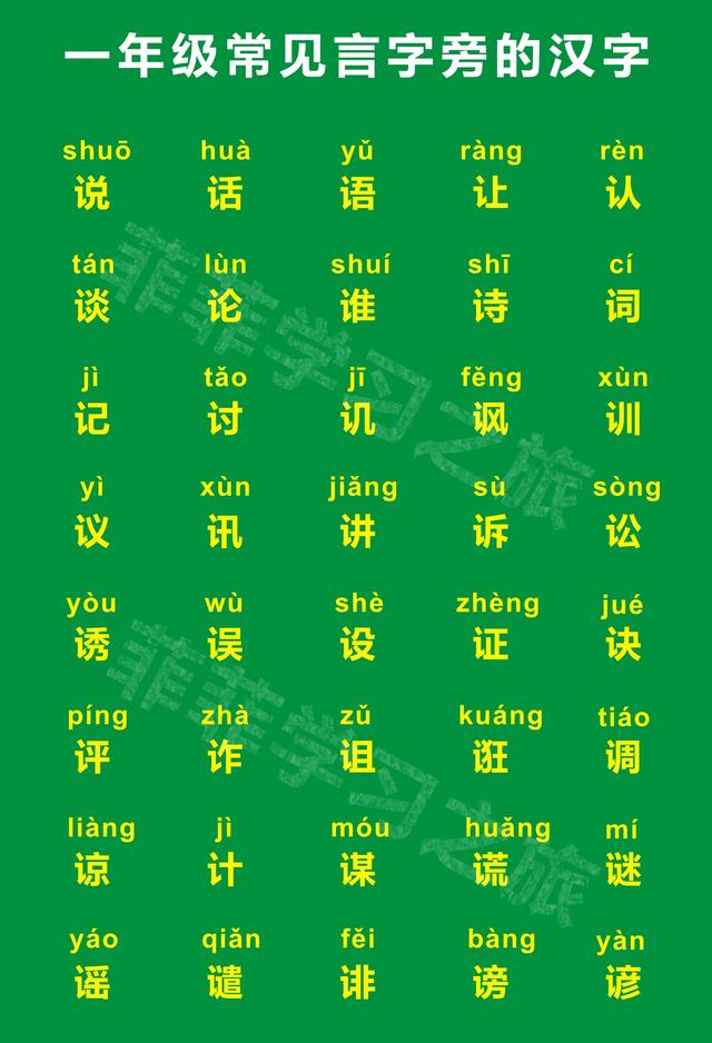 言字旁的有什么字（一年级偏旁部首言字旁）