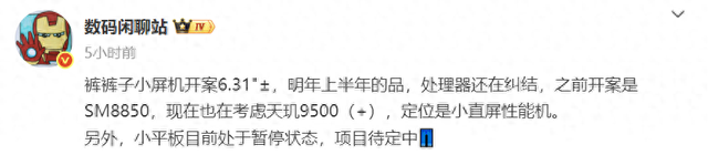 iQOO小屏新机被确认：6.31英寸屏+双处理器待选，2026迎战竞品