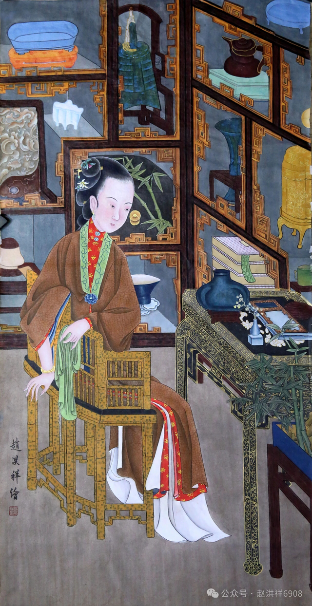 故宫美人图，是清代雍正时期的宫庭仕女画，现存于故宫博物院