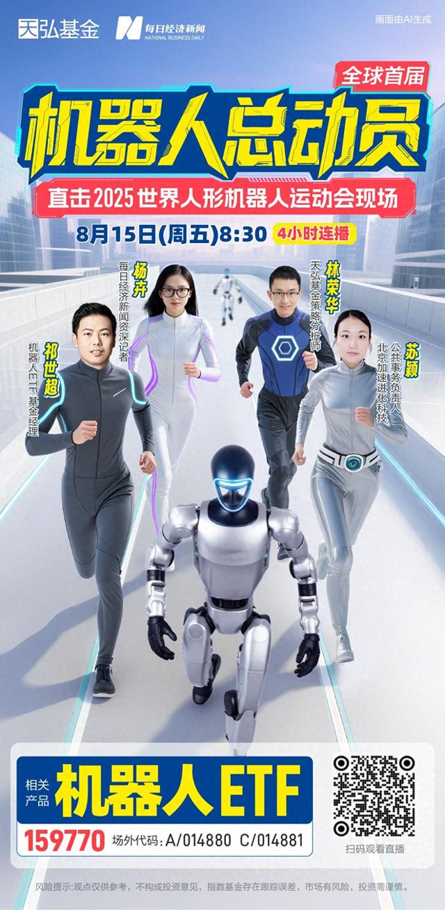 直击人形机器人运动会！深市规模最大的机器人ETF（159770）涨约1%，规模突破70亿元创历史新高