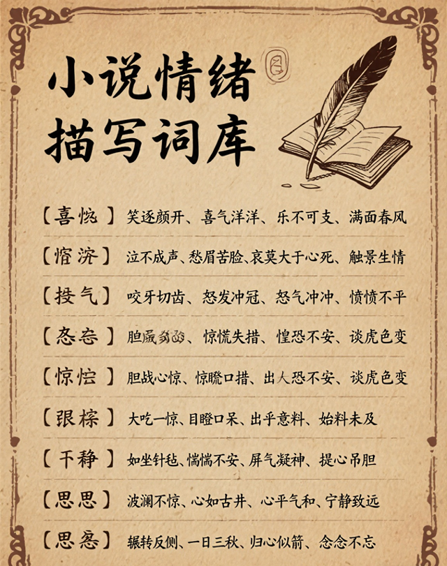 形容难过的词（小说情绪描写词语大全不要再用吃惊高兴这些常见词了）