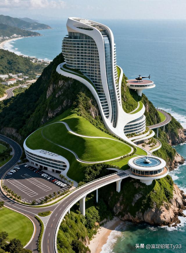 悬崖上的现代奢华酒店，俯瞰无边海景，尽享自然之美！