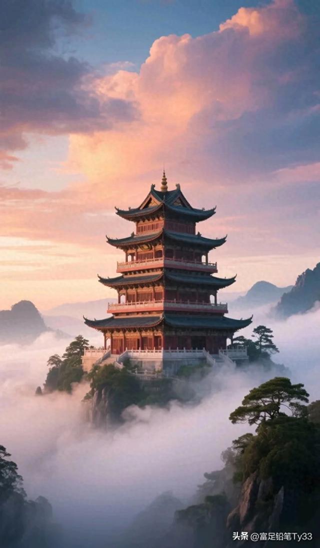 云海之上，古塔耸立，仙境般的美景！