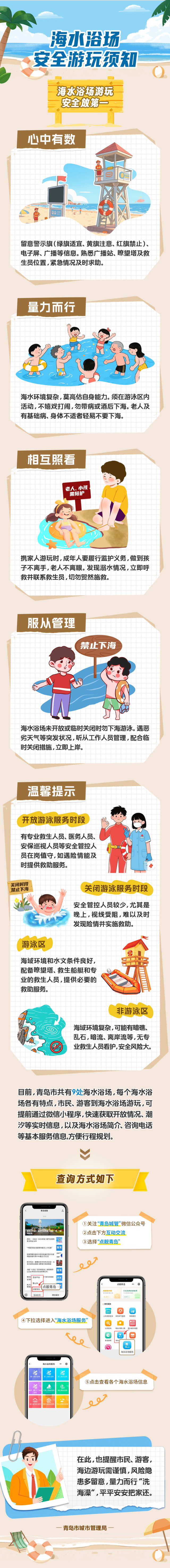海水浴场游玩 要把安全放在第一位