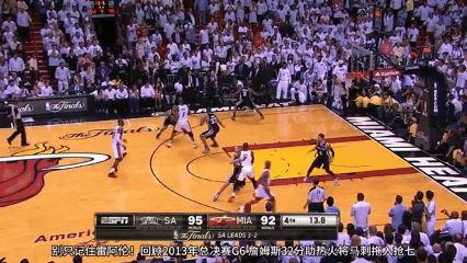 经典回顾：雷・阿伦 2013 年总决赛 G6 绝平三分：拯救热火关键一投！