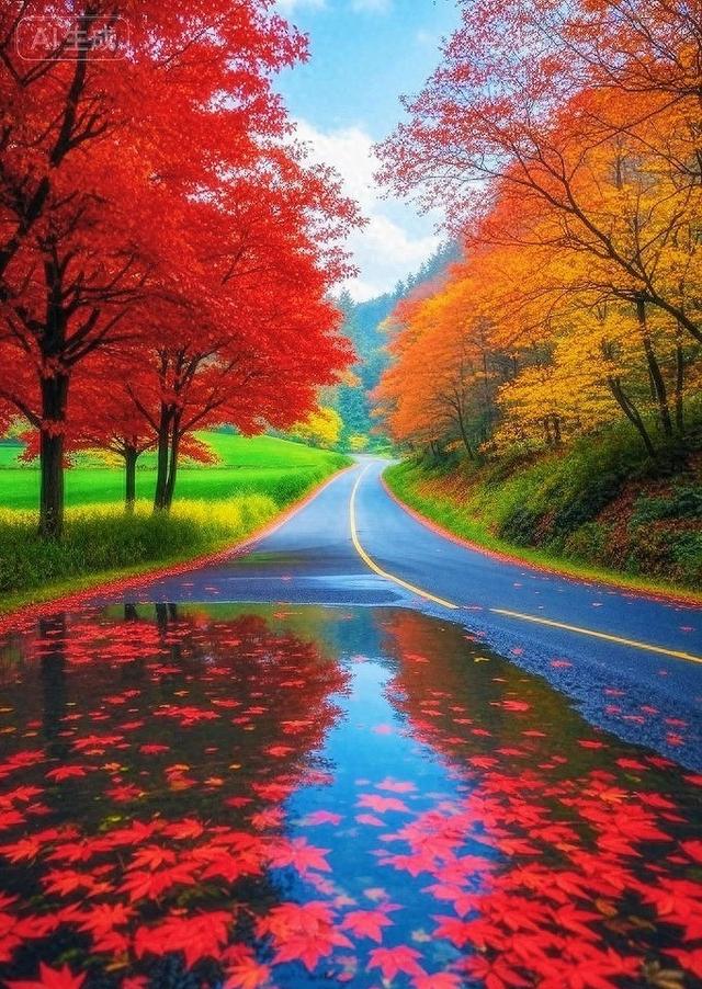 这枫路美炸！秋意全裹在红里了