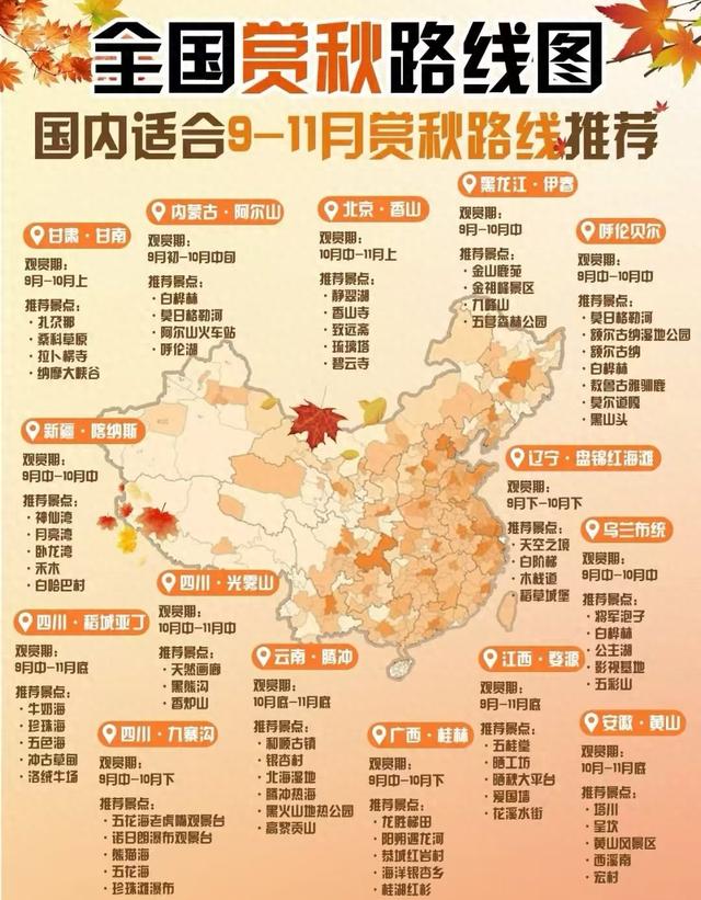 中国秋色最美的五个地方，去了真的不想回！