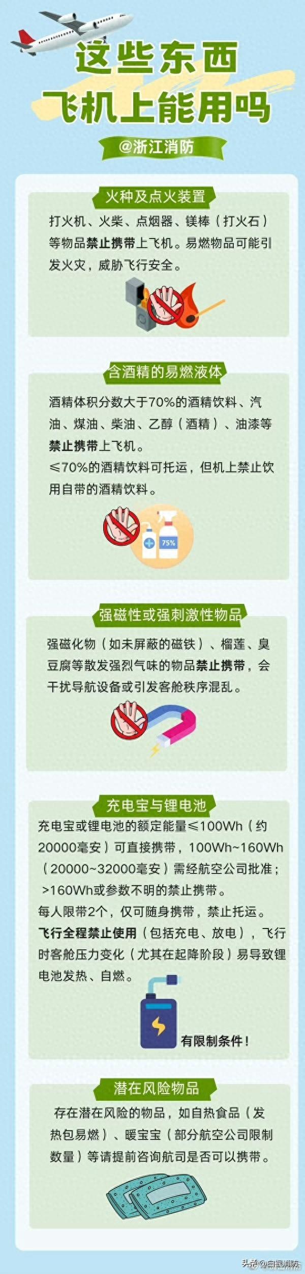 乘坐飞机携带物品规定
