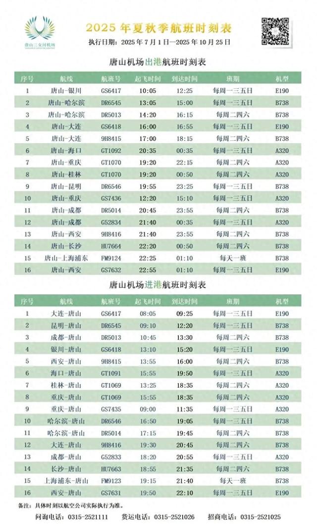 期待！唐山机场将开通新航线！