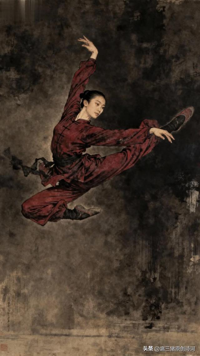 描写古代舞蹈场景的诗歌分享（原创诗词芳心苦·红衣舞蹈女孩）