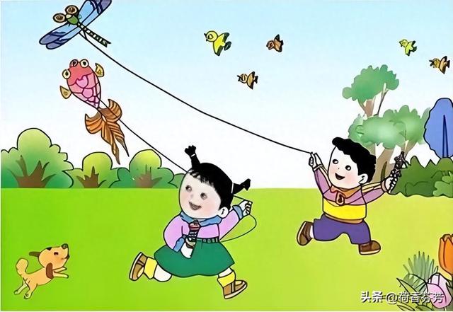 春天放风筝看图写话一年级作文（放风筝看图写话50字100字一年级）