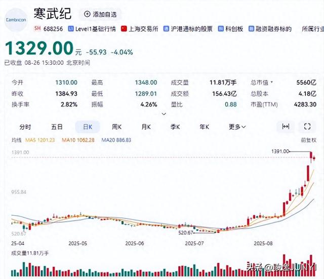 85后芯片天才身家破1600亿，寒武纪市值超5560亿，AI造富奇迹！