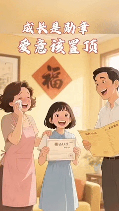 崇阳：AI海报丨当成长成为勋章 爱意自当置顶