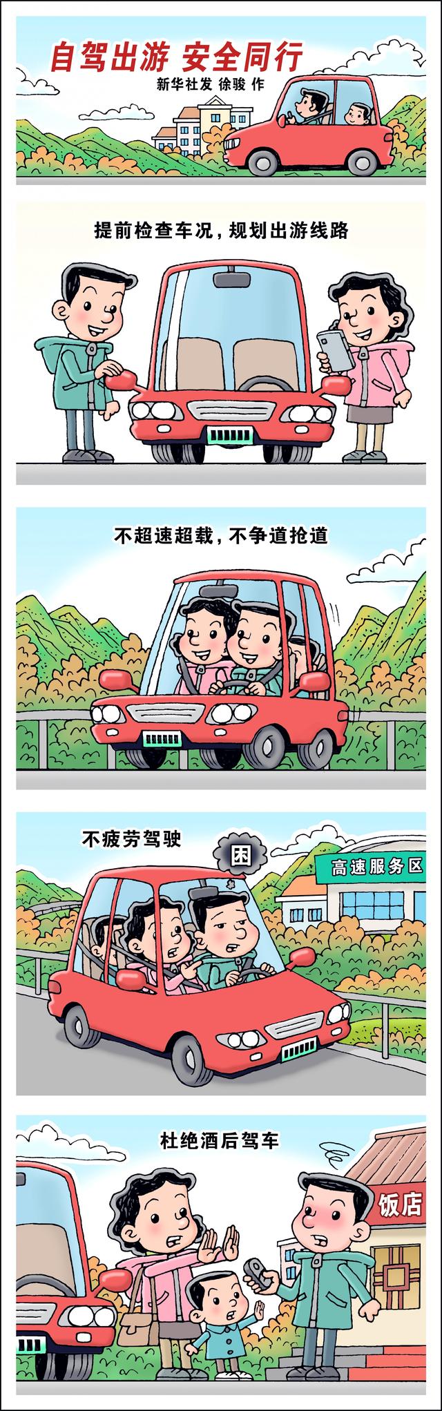 （图表·漫画）国庆节丨自驾出游 安全同行