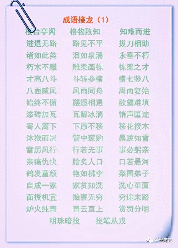 成语接龙-成语大全（语文老师1000个成语接龙大全）