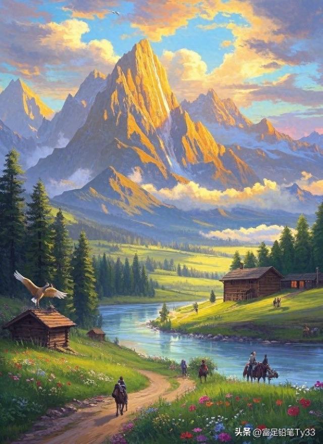 梦幻山川，骑马漫步，感受大自然的宁静与美好！