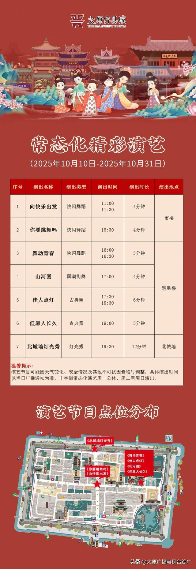 【旅游资讯】太原古县城十月常态化演出节目单