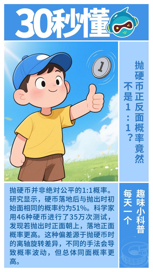 一个关于硬币正反的概率问题（30秒懂抛硬币的正反面概率）