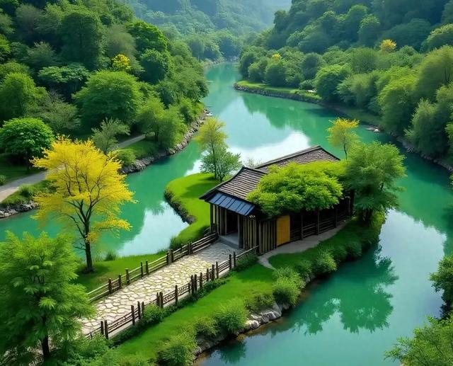 河畔上的小木墅