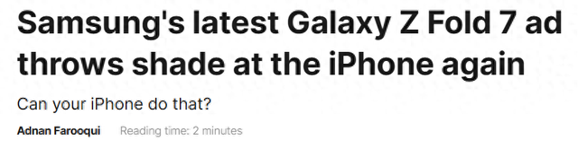 新款iPhone 即将面世之际，三星推出广告调侃苹果