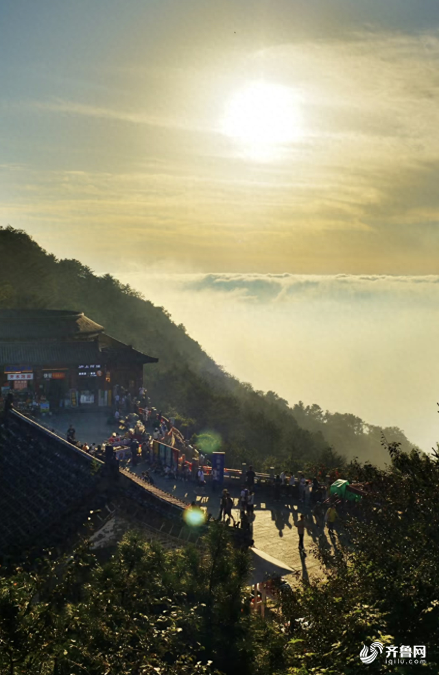 组图丨泰山云雾锁峰峦 静谧景致醉游人