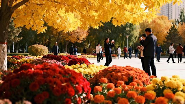 雁字裁云处，青城染就北疆最瑰丽的秋色长卷