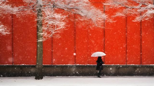 雪落天坛红墙银装素裹，千年古都发新韵