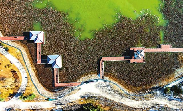 曲沃县晋园景区如意湖 尽显古朴雅韵