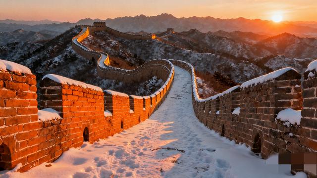 刷爆朋友圈！雪花裹长城 千年雄关秒变诗 中外游客手拉手踏雪成画