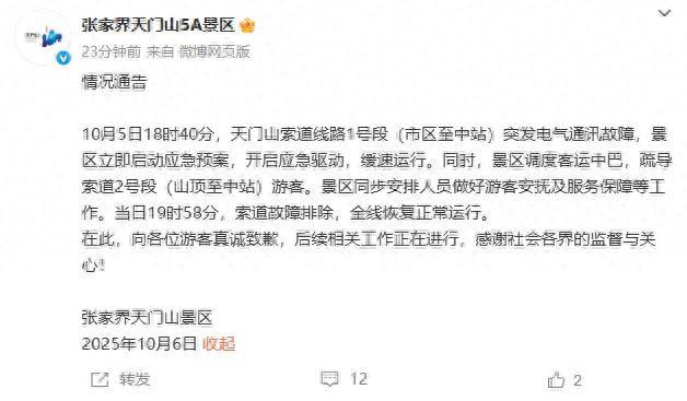 5A级景区，突发故障
