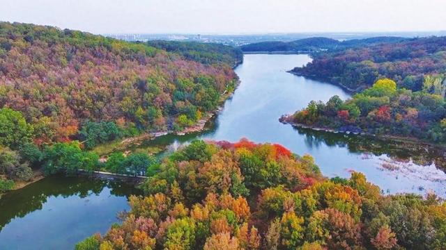 初冬时节 淮南卧龙山水库风景如画