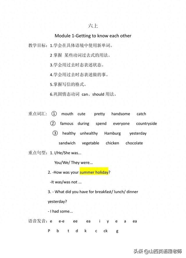 六年级英语知识点归纳（六年级英语上下册知识点总结）