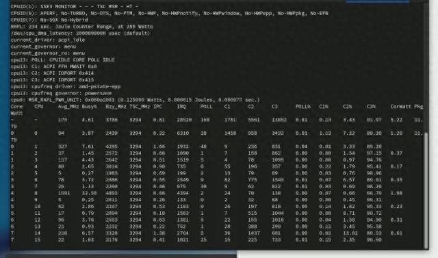 Turbostat 现在可显示 CPU L3 缓存拓扑信息