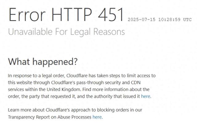 Cloudflare开始针对英国用户屏蔽盗版网站
