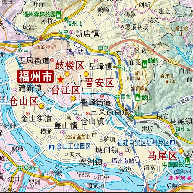 福州仓山区也叫南台岛，面积比厦门岛略小，高楼大厦主要在三江口