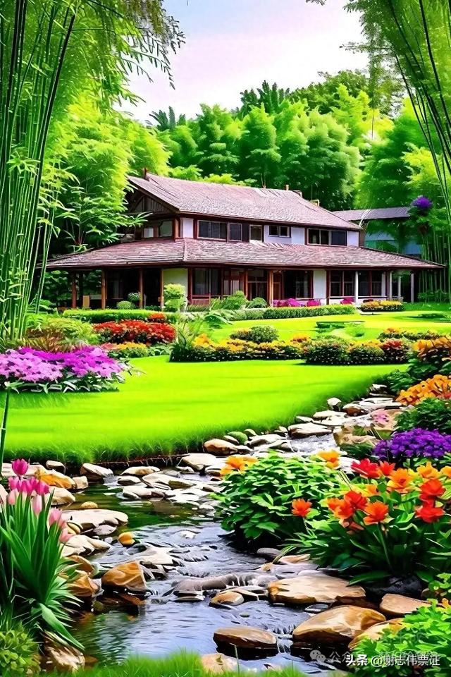 花团锦簇满庭院,绿意盎然皆美景