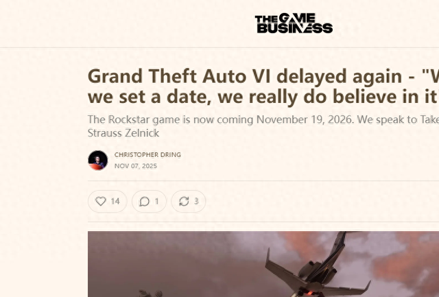 《GTA6》再度延期 官方称为打磨游戏值得