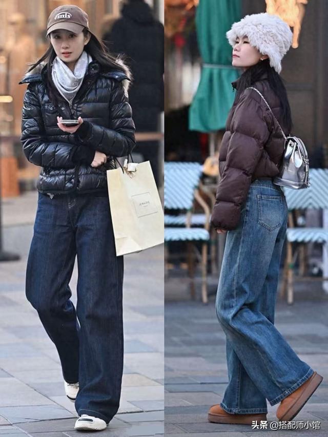 去了北京才发现：三里屯满街都是“羽绒服+裤子”穿搭，保暖高级
