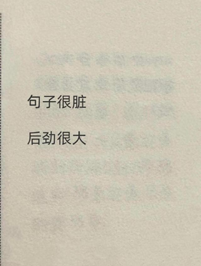 句子很脏，后劲很大