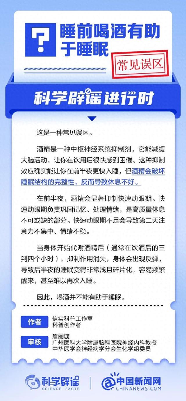 睡前喝酒有助于睡眠？