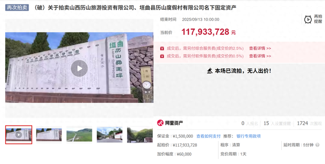 拍卖无人问津，A级景区资产不香了？