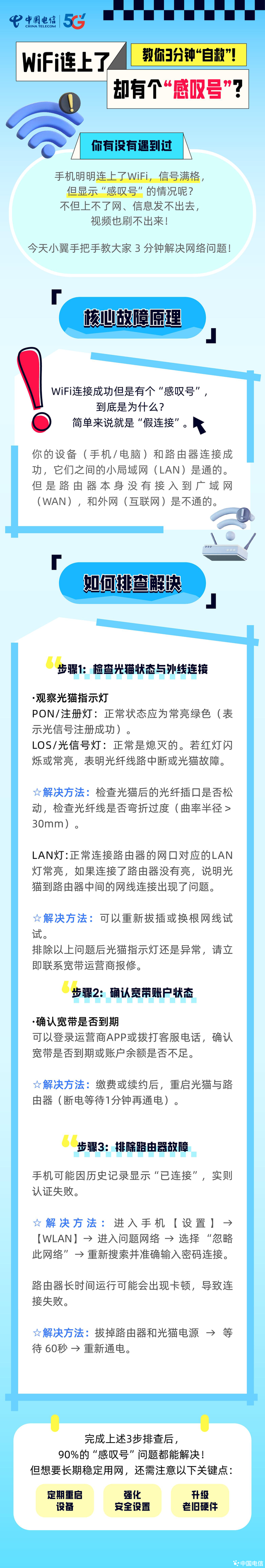 wifi感叹号无法上网可以怎么处理（WiFi连上了却有个感叹号教你3分钟自救）