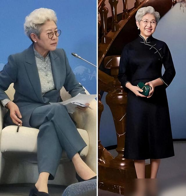 等我老了也要像傅莹这样打扮：白发不染、首饰不戴金，到老都优雅