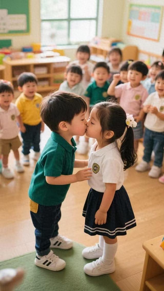 奥特曼亲嘴小游戏大全（孩子在幼儿园亲了同学别慌爱的小火车开错轨道啦）