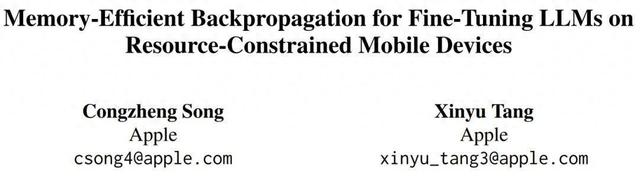 苹果提出新型反向传播：一台iPhone 15 Pro Max就能微调LLM