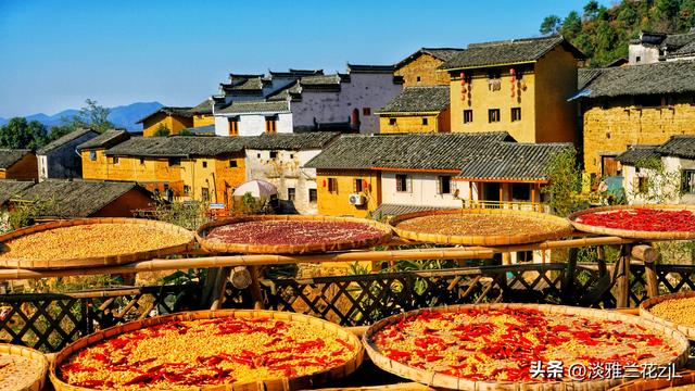 皖南秋摄阳产土楼晒秋