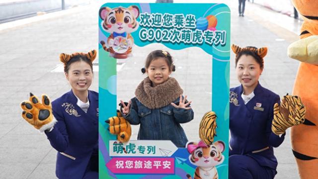黑龙江首趟“萌虎”主题列车启程 开启冰雪文化之旅